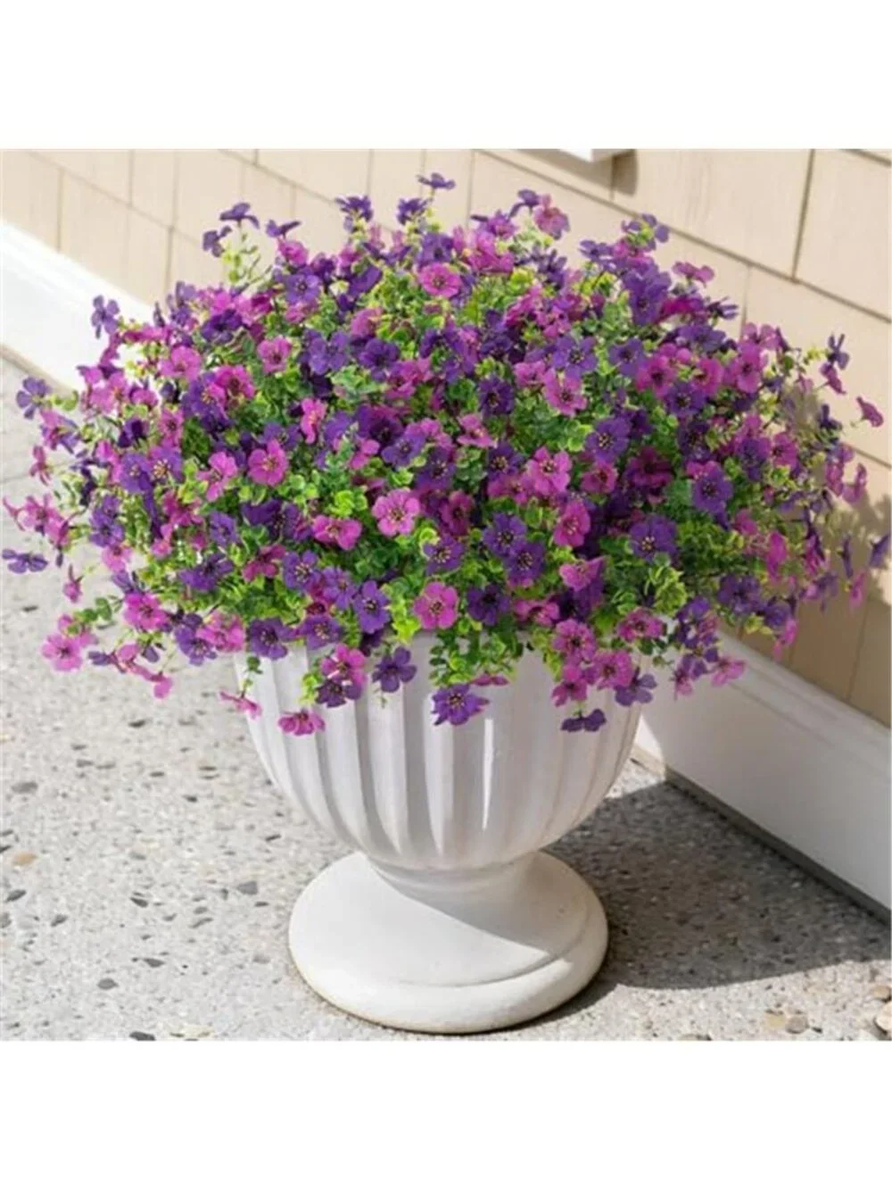 Artificial Daisy Flowers Light Purple Faux Outdoor Plants Eucalyptus 12 Bundles